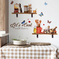 Kitchen Supplies Pattern Wall Sticker Kitchen Restaurant Background Decoration Mural Room Decor Self-adhesive Wallpaper Decals