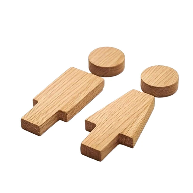 Bathroom Decoration Premium Bathroom Sign Solid Wood Men's And Women's Toilet Sign Home Bathroom Decor