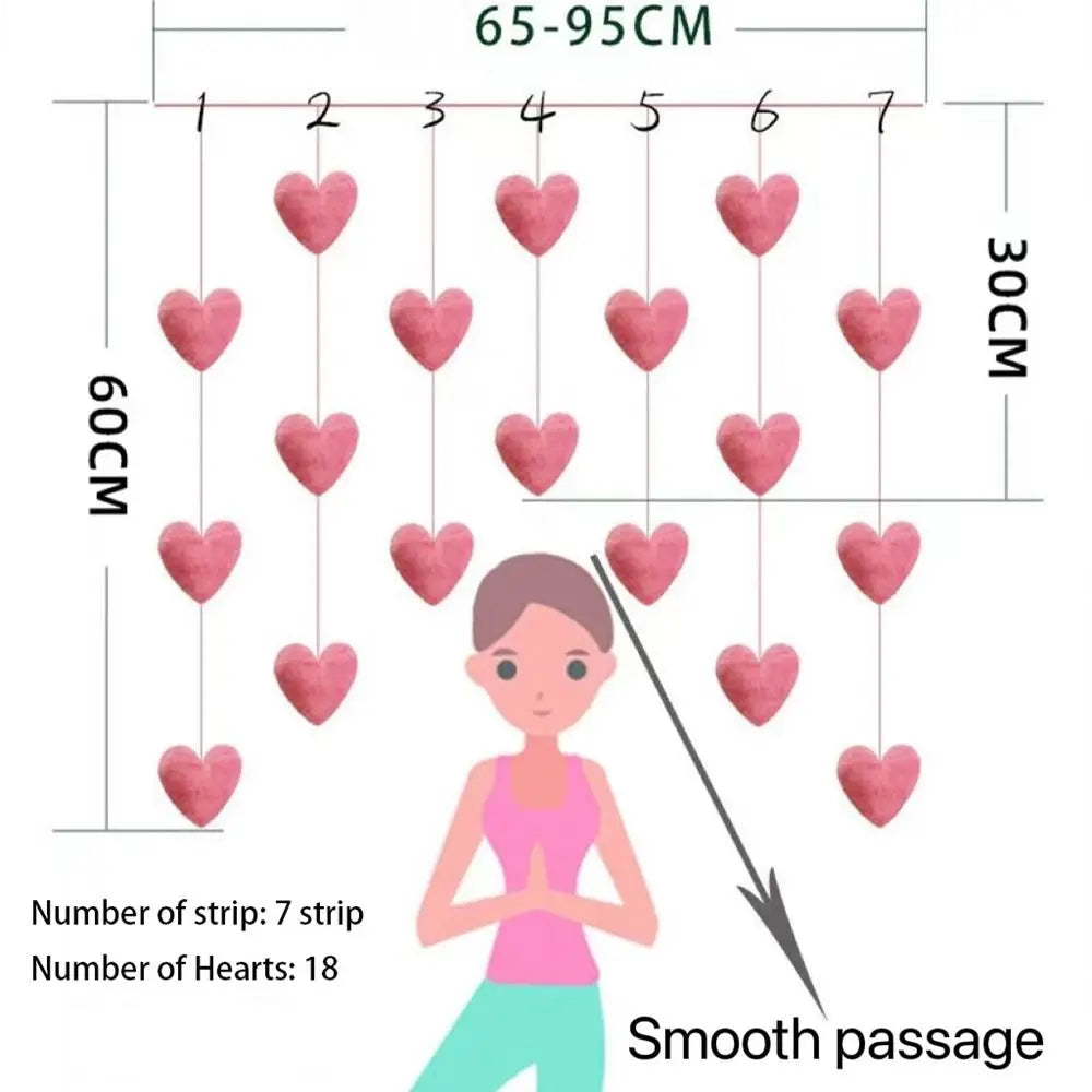 Partition Girls Room Decor High Beauty Women Gift Door Hanging Curtain Love Hearts Pendant Home Decor Door Curtain Ornaments