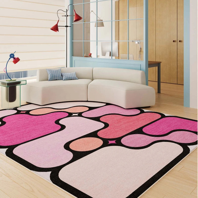 Large Area Living Room Decoration Carpet Dopamine Color Rugs for Bedroom Washable Lounge Soft Floor Mat Anti-slip Cloakroom Rug