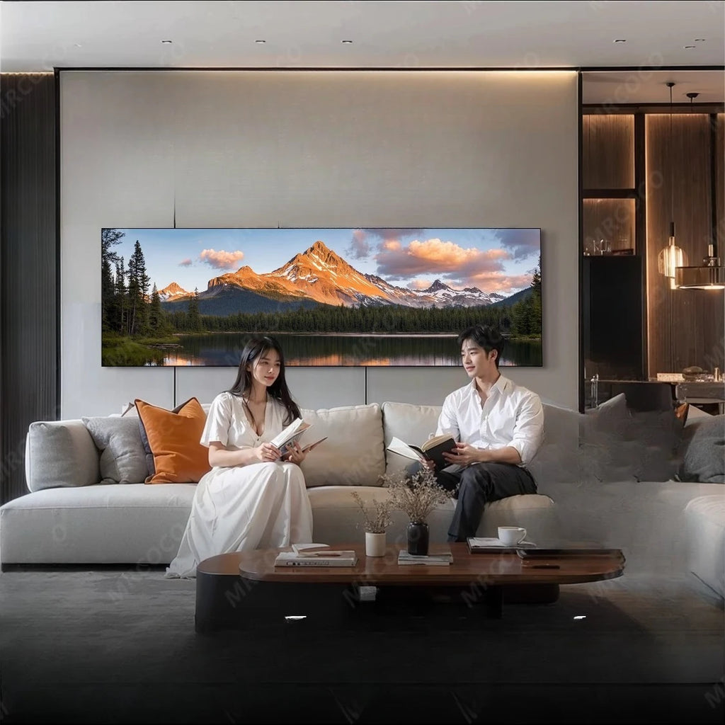 Living room long banner decorative painting atmospheric landscape painting sofa background wall