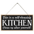 Kitchen Wooden Sign Wall Decor This Is A Self Cleaning Kitchen Bathroom Hanging Wall Art Decorative Wood Sign Home Decor