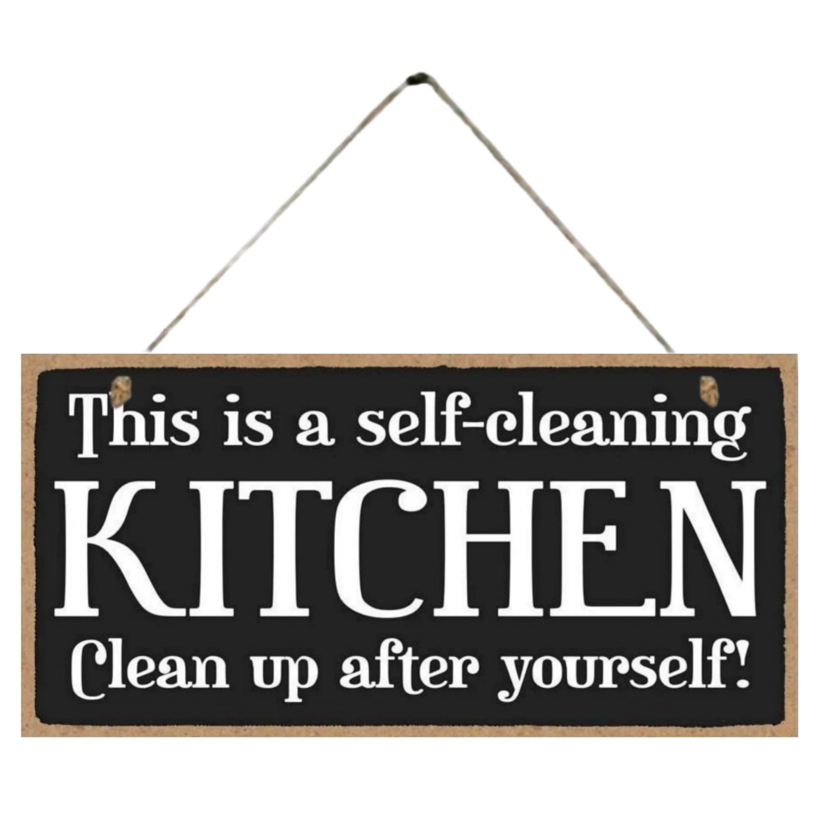 Kitchen Wooden Sign Wall Decor This Is A Self Cleaning Kitchen Bathroom Hanging Wall Art Decorative Wood Sign Home Decor