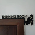 Bathroom Door Frame Decor Door Frame Corner Wooden Sign Decorations Unique Thinking Room Fun Toilet Door Sign Funny Creative