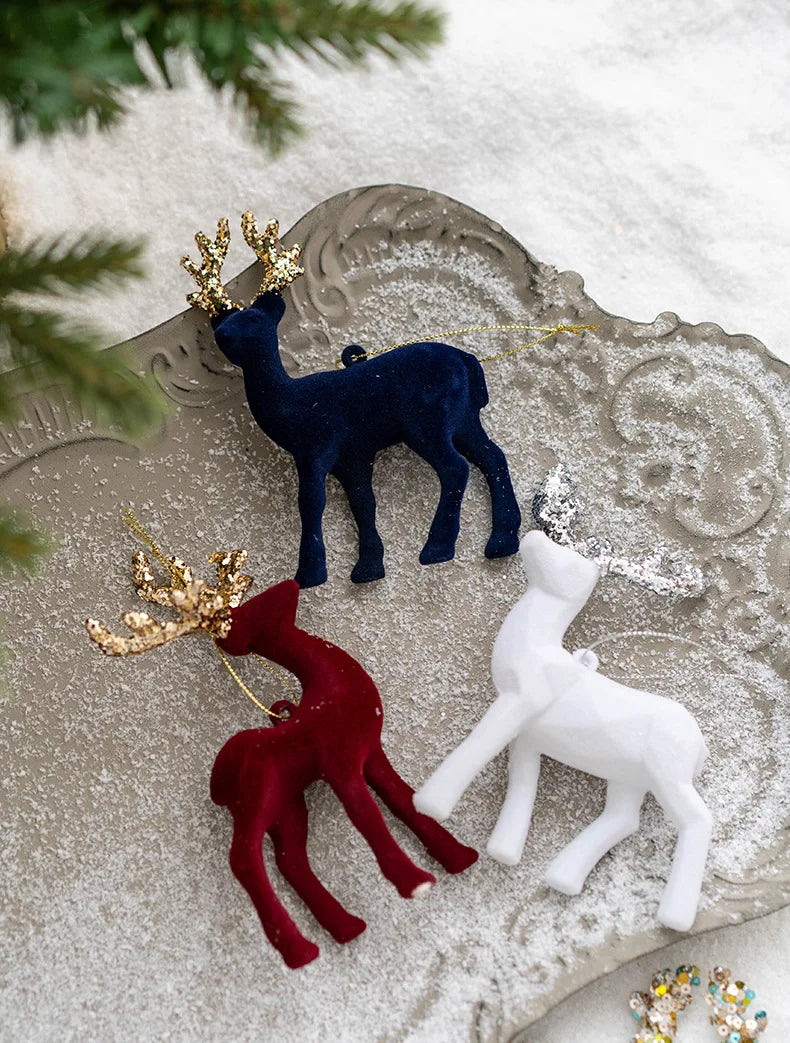 2026 Christmas Reindeer Elk Figurine Decoration Table Xmas Tree hanging Elk Ornament for Home Decor New Year Party Navidad gift