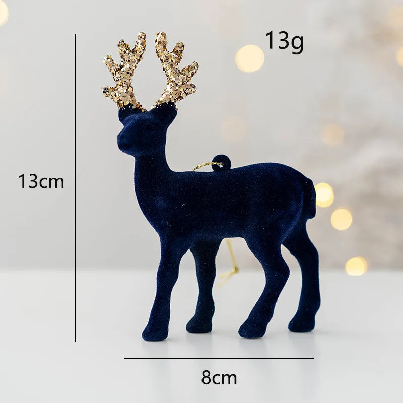 2026 Christmas Reindeer Elk Figurine Decoration Table Xmas Tree hanging Elk Ornament for Home Decor New Year Party Navidad gift