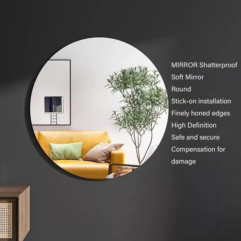Bathroom Mirror Frameless Bathroom Wall Mirror Stickers Adhesive Bathroom Vanity Mirrors Waterproof Room Wall Decor For Bathroom