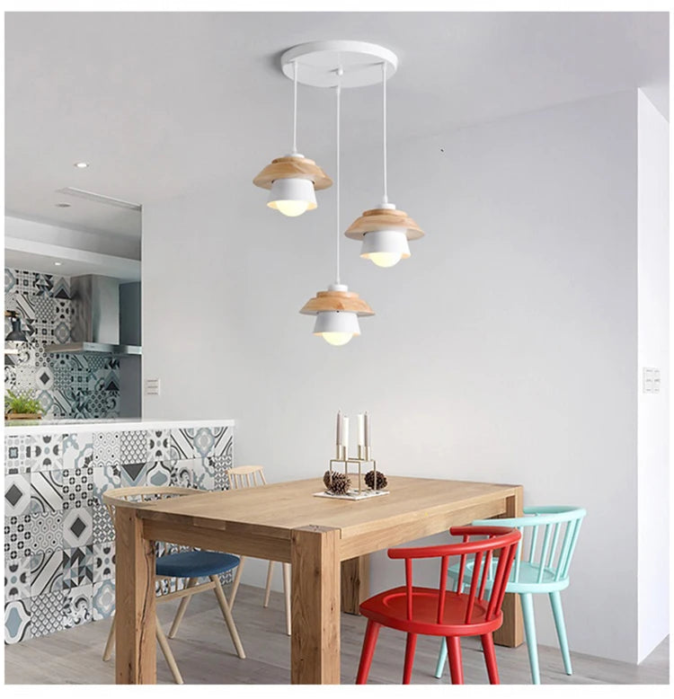 Modern Wood Chandelier Room Decor  Lighting for Living Room  Lamp for Bedroom Cafe or Restaurant Interior Decoration Lights