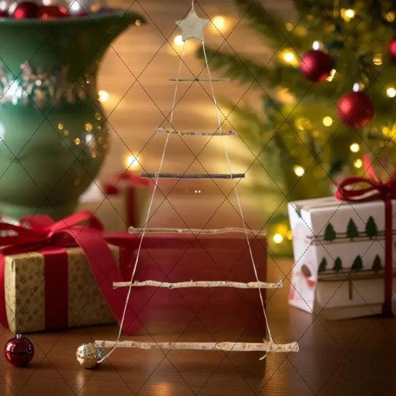 DIY 1/5/7 Tier Wooden Xmas Decorations, Hanging Wall Ornament for Home, Indoor Outdoor Window Door Decor