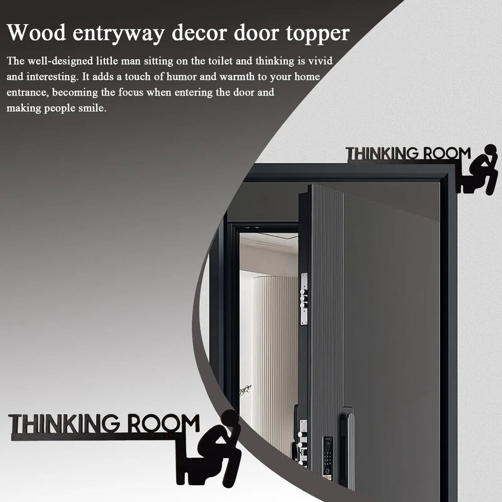 Bathroom Door Frame Decor Door Frame Corner Wooden Sign Decorations Unique Thinking Room Fun Toilet Door Sign Funny Creative