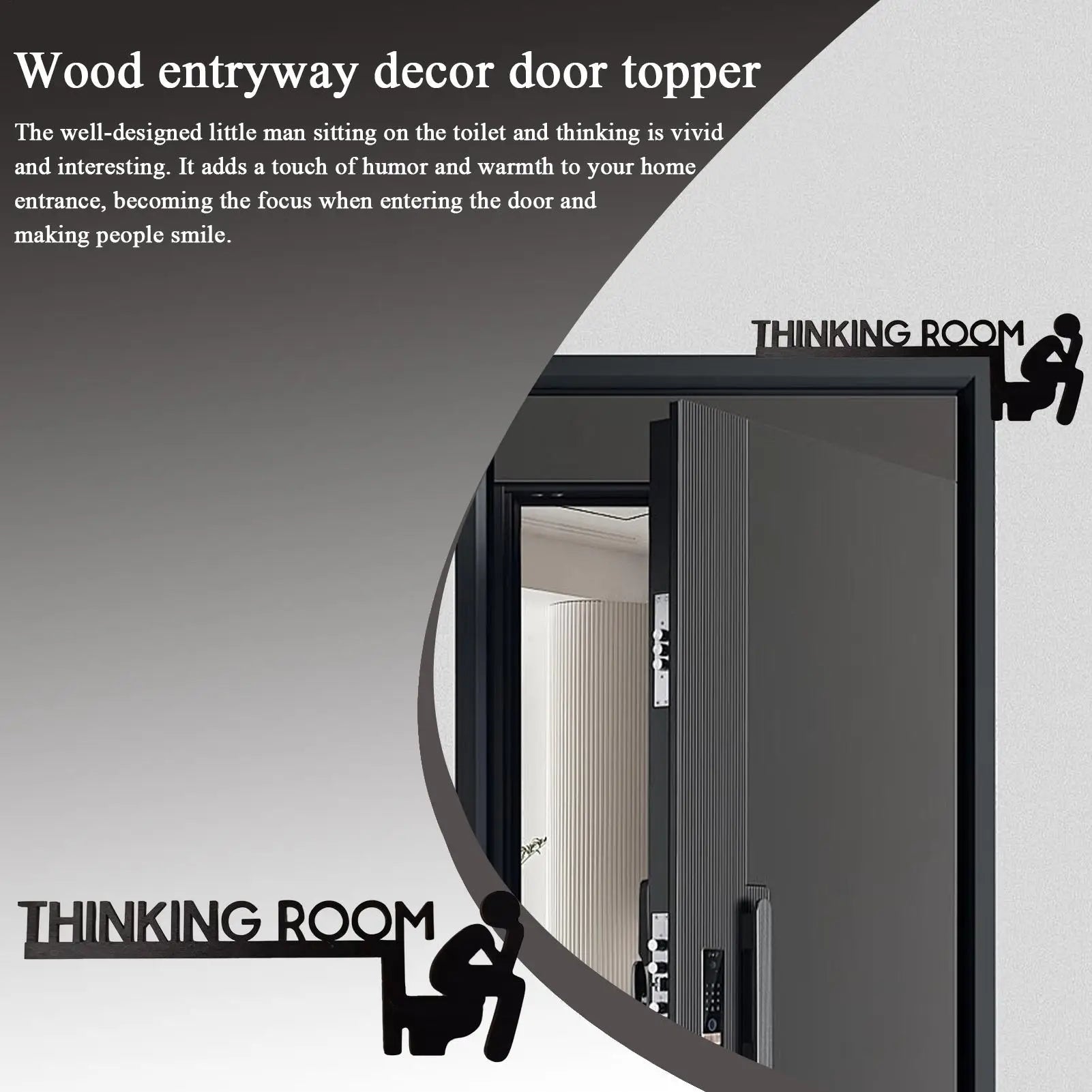 Bathroom Door Frame Decor Door Frame Corner Wooden Sign Decorations Unique Thinking Room Fun Toilet Door Sign Funny Creative