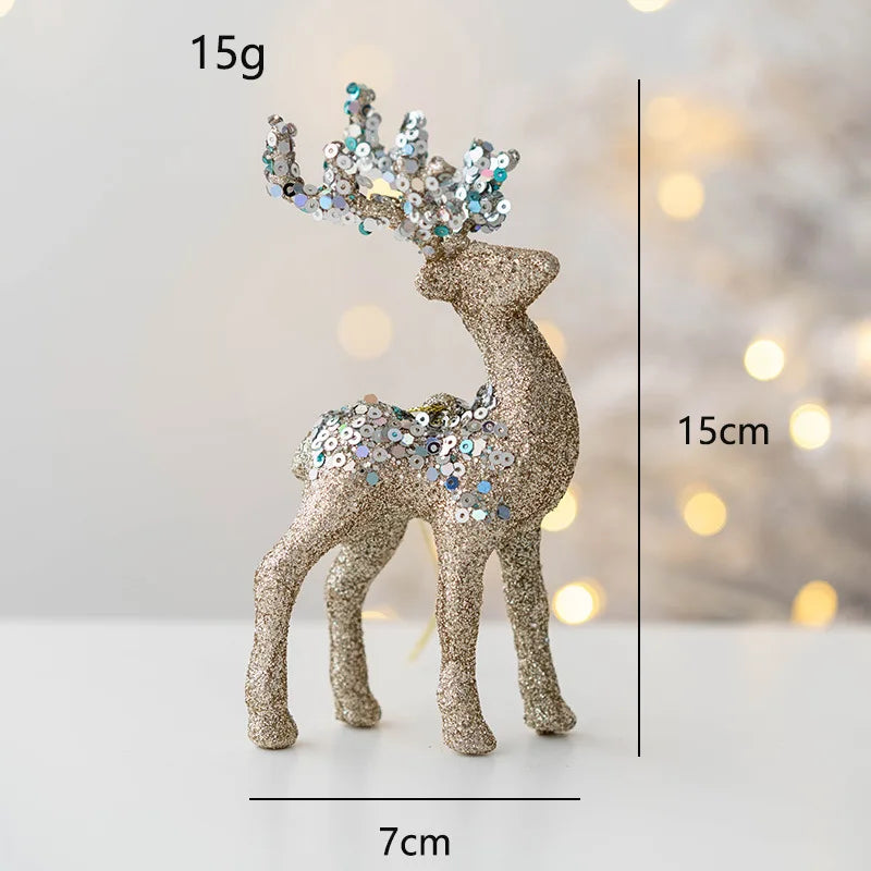 2026 Christmas Reindeer Elk Figurine Decoration Table Xmas Tree hanging Elk Ornament for Home Decor New Year Party Navidad gift