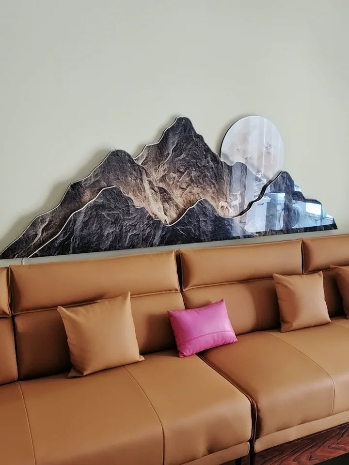 Modern Living room background Wall lamp Mountains Full Moon Sconce Arts Prints Posters Lighting Bedside Mural Lamp Home Decor