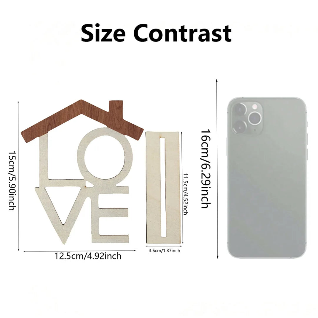 “HOME”Wooden Ornaments Wooden Crafts Desktop Counter Decorations Home Decor“LOVE” Accessories