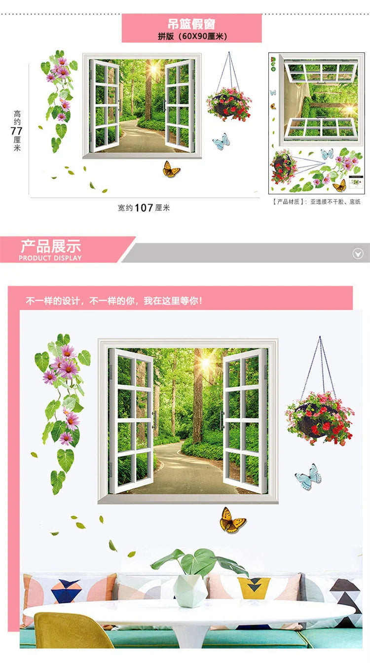 Living Room Flower Background Wall Stickers Bedroom Room Wall Decoration Stickers Wallpaper Self-adhesive Stickers Home Decor
