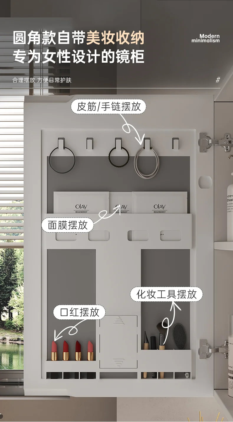 Led Light Ensuite Bathroom Cabinet Basin Designs Mirror Shelves Bathroom Cabinets Shower Organizer Banyo Dolabi Home Furniture