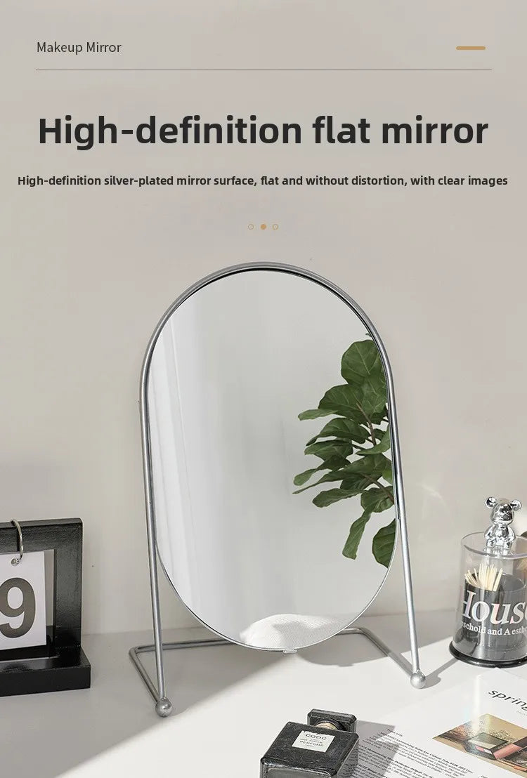 Bathroom Makeup Mirror Home Bedroom Desktop Countertop Vanity Mirror Dormitory Internet Celebrity Beauty Shower Mirror