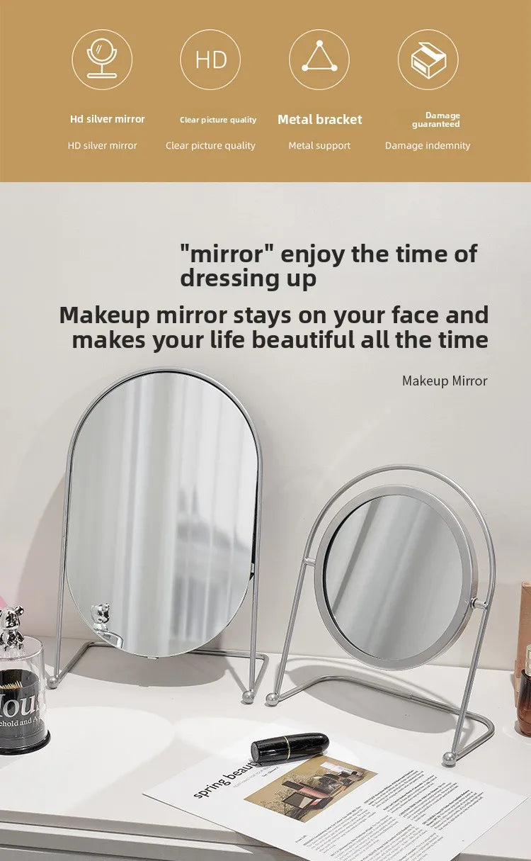 Bathroom Makeup Mirror Home Bedroom Desktop Countertop Vanity Mirror Dormitory Internet Celebrity Beauty Shower Mirror