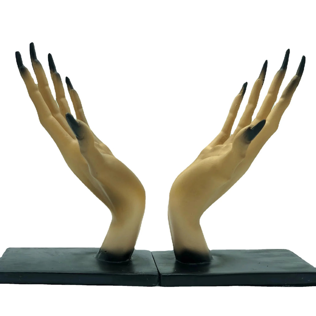 Halloween Bookends Decor Gothic Home Decor Bookends Shelves Unique Scary Monster Hand Book Ends Spooky Halloween Room Decor