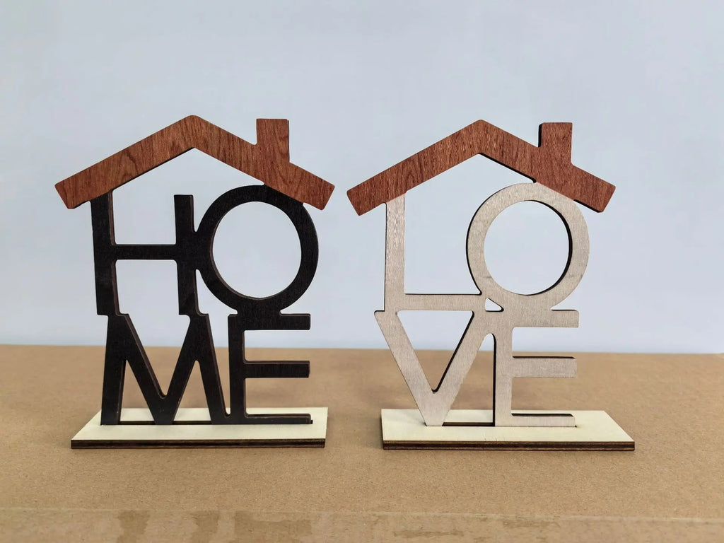 “HOME”Wooden Ornaments Wooden Crafts Desktop Counter Decorations Home Decor“LOVE” Accessories