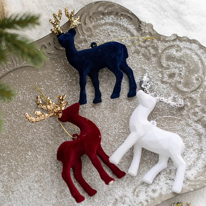 2026 Christmas Reindeer Elk Figurine Decoration Table Xmas Tree hanging Elk Ornament for Home Decor New Year Party Navidad gift