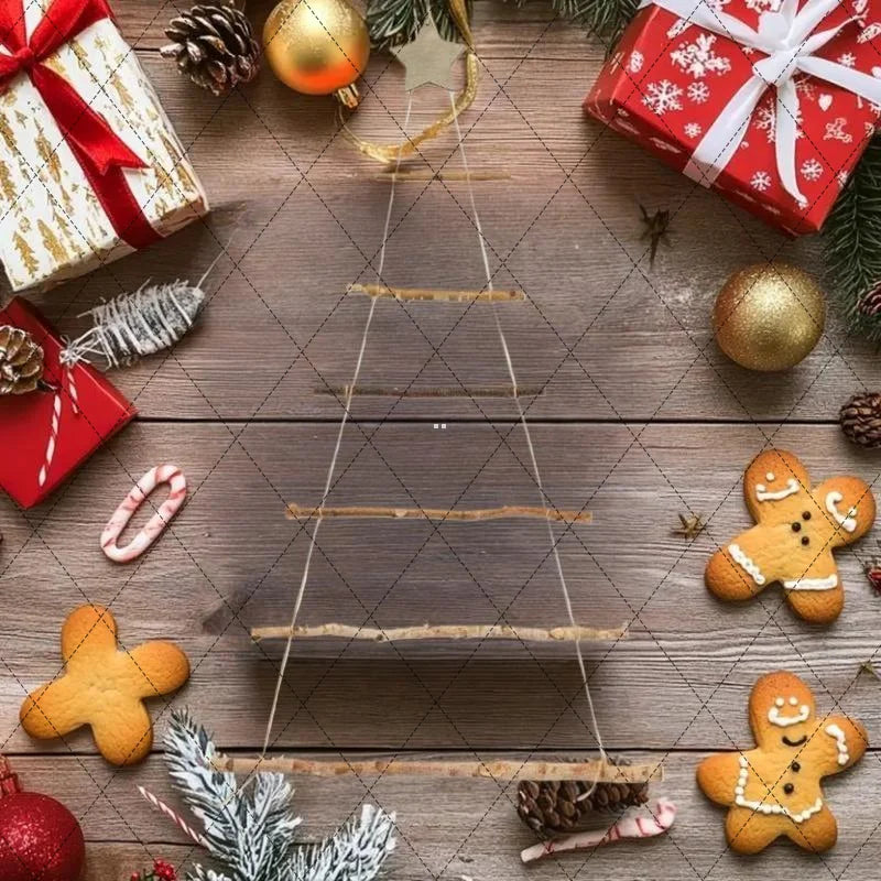 DIY 1/5/7 Tier Wooden Xmas Decorations, Hanging Wall Ornament for Home, Indoor Outdoor Window Door Decor