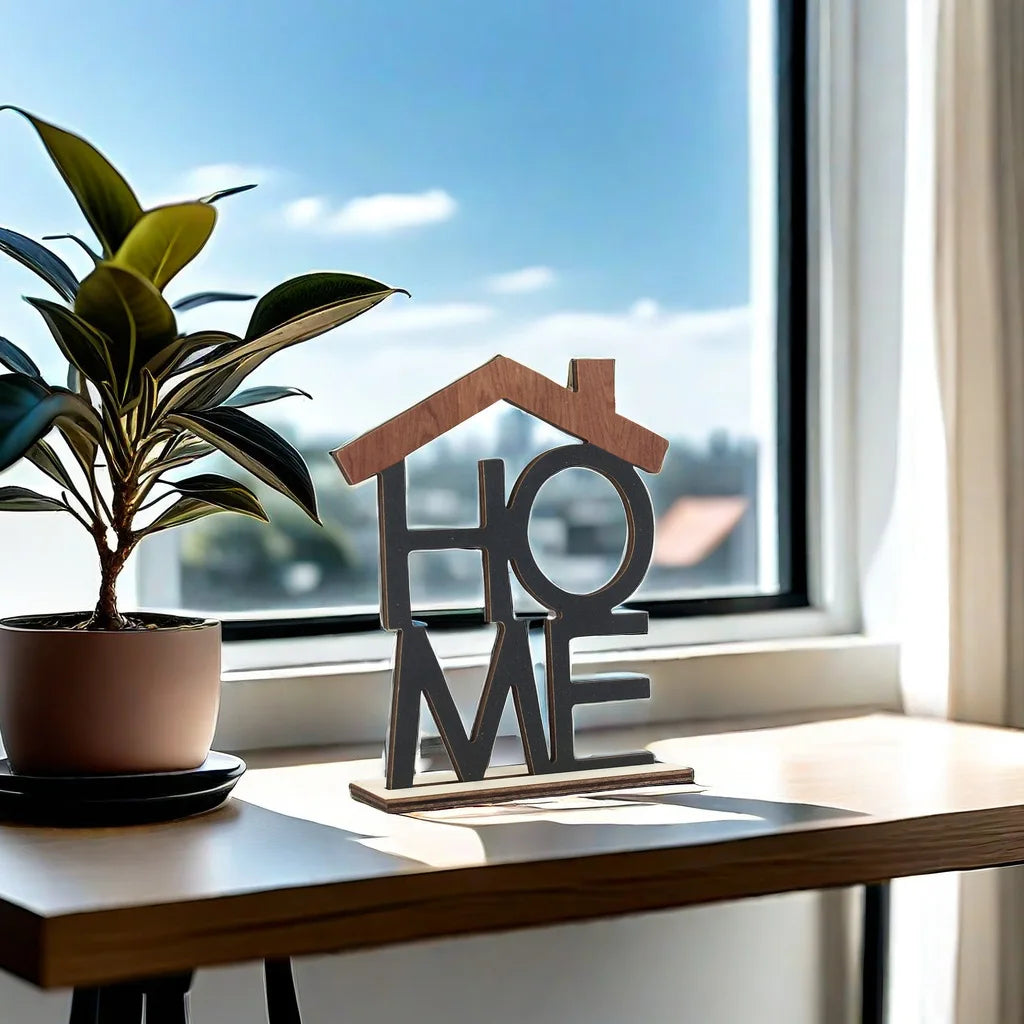 “HOME”Wooden Ornaments Wooden Crafts Desktop Counter Decorations Home Decor“LOVE” Accessories