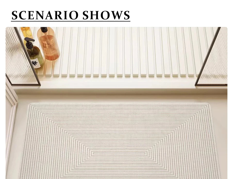 Bathroom Carpet Home Decor Rug Absorbent Non-Slip Floor Mat Japanese Minimalist Lines Diatom Mud Rugs Toilet Area Alfombra 양탄자