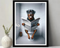 Bathroom Decor Colorful Animals Giraffe Bear Lion Reading Newspaper on Toilet Canvas Poster Fun Wall Art Print Painting Mural