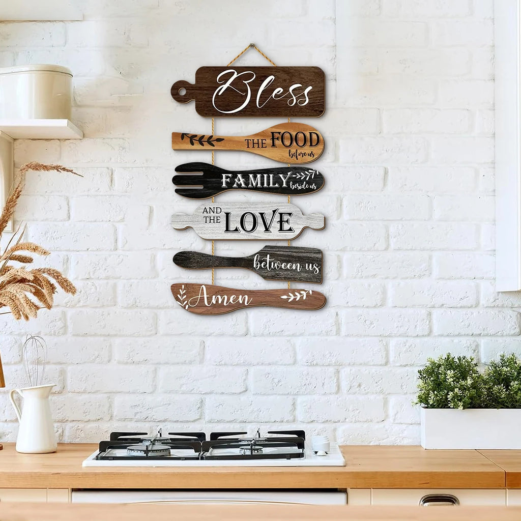 Restaurant Kitchen Family Blessings Wooden Wall Decorations, Kitchen Dining Area Wall Decorations, Home Decor
