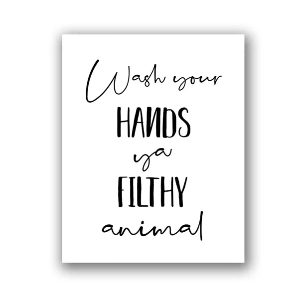 Bathroom Wall Art Decor Funny Bathroom Signs Posters and Prints Modern Minimalist Canvas Painting WC Toilet Room Decor