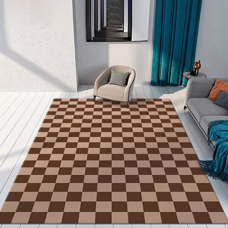 Living Room Decor Carpet Rugs Color Checkerboard Carpets for Bedroom Bedside Area Non-slip Floor Mat Kitchen Entrance Doormat