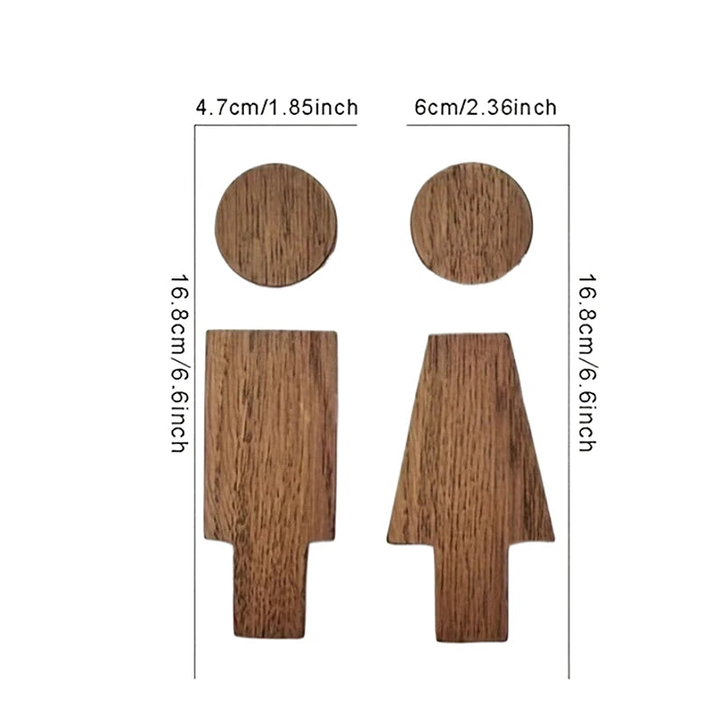 Bathroom Decoration Premium Bathroom Sign Solid Wood Men's And Women's Toilet Sign Home Bathroom Decor