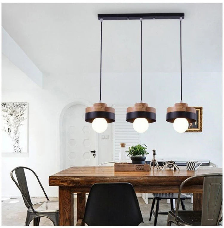 Modern Wood Chandelier Room Decor  Lighting for Living Room  Lamp for Bedroom Cafe or Restaurant Interior Decoration Lights