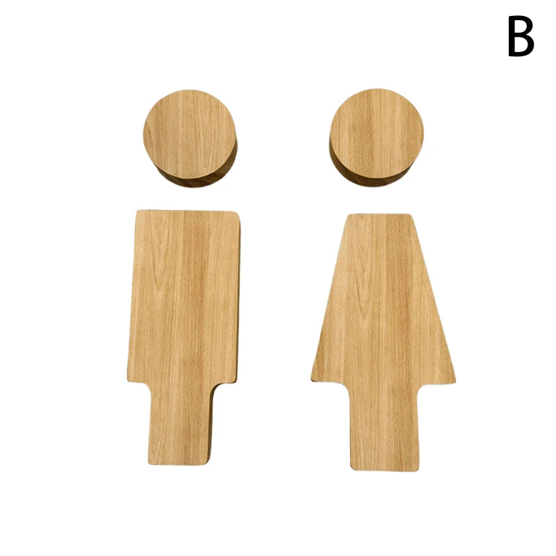 Bathroom Decoration Premium Bathroom Sign Solid Wood Men's And Women's Toilet Sign Home Bathroom Decor