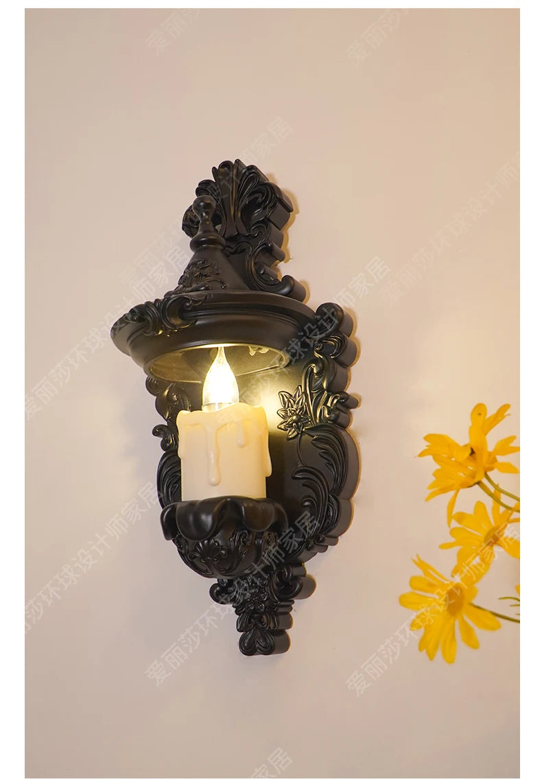 Vintage carved living room background wall aisle bedroom decoration