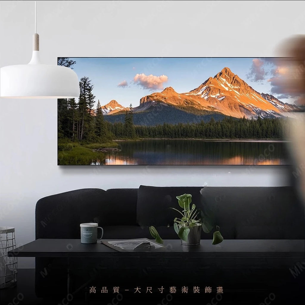 Living room long banner decorative painting atmospheric landscape painting sofa background wall