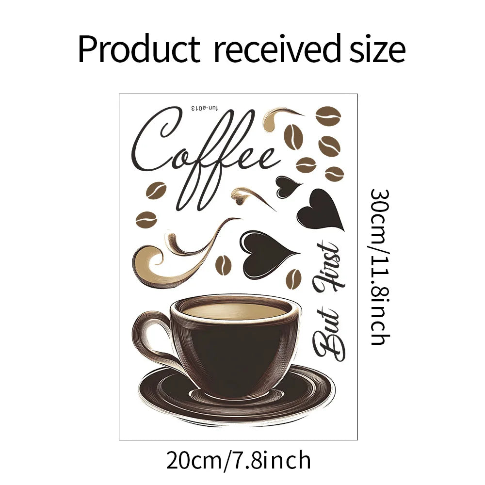kitchen coffee cup quote wall sticker home decoration  self adhesive coffe shop decor wall art decal
