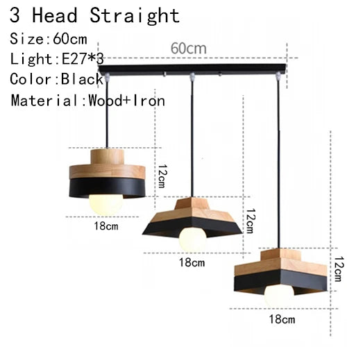 Modern Wood Chandelier Room Decor  Lighting for Living Room  Lamp for Bedroom Cafe or Restaurant Interior Decoration Lights