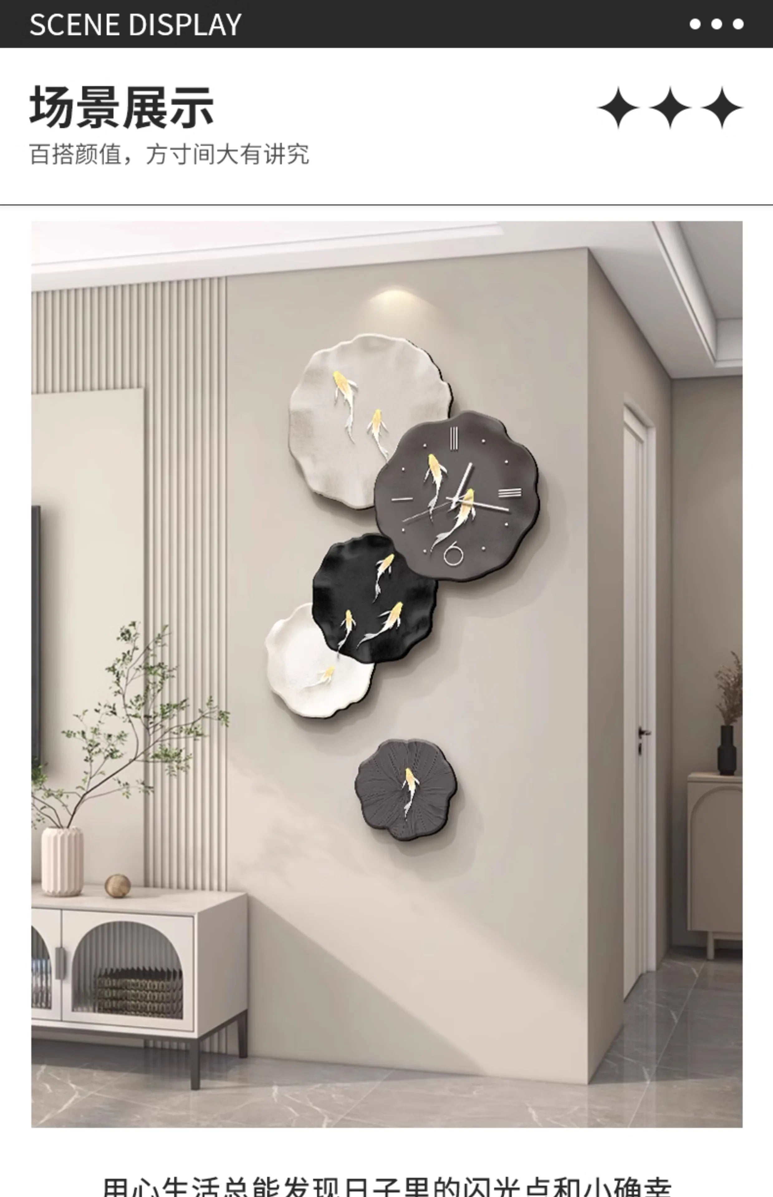 Abstract Art Living Room Decorative Painting Wall Clock Background Wall Clock Decoration Clocks Wall Home Decor