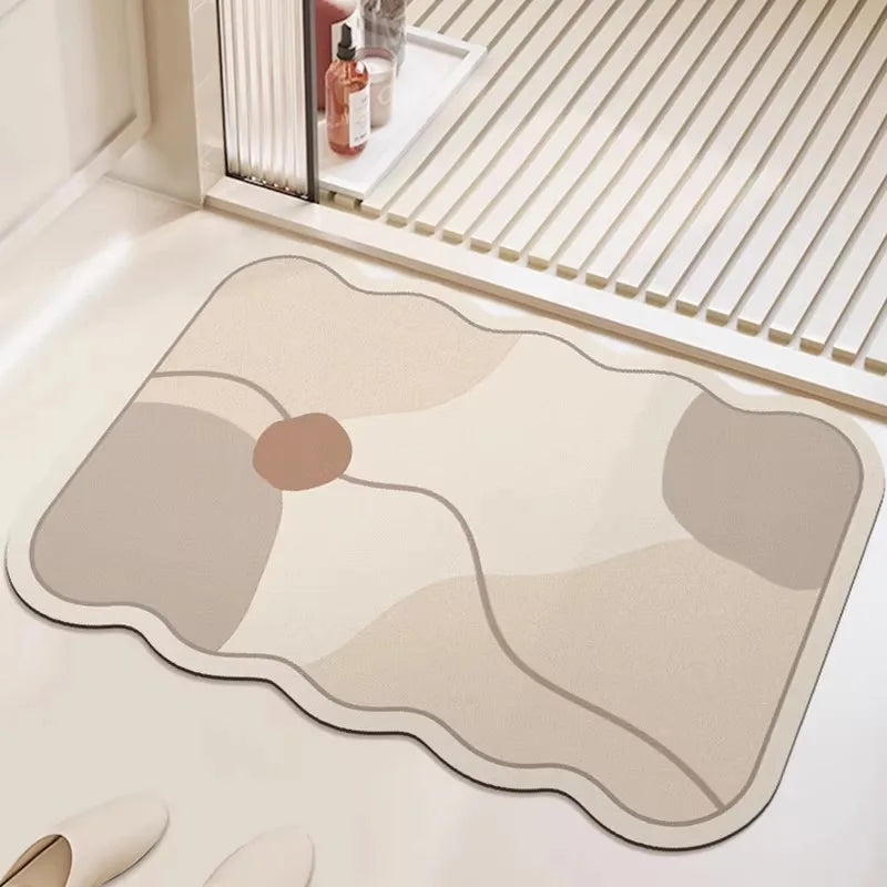 Bathroom Carpet Home Decor Rug Absorbent Non-Slip Floor Mat Japanese Minimalist Lines Diatom Mud Rugs Toilet Area Alfombra 양탄자