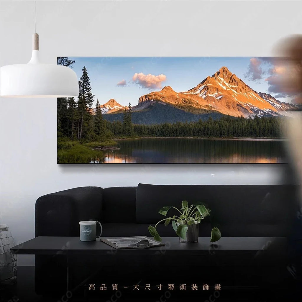 Living room long banner decorative painting atmospheric landscape painting sofa background wall