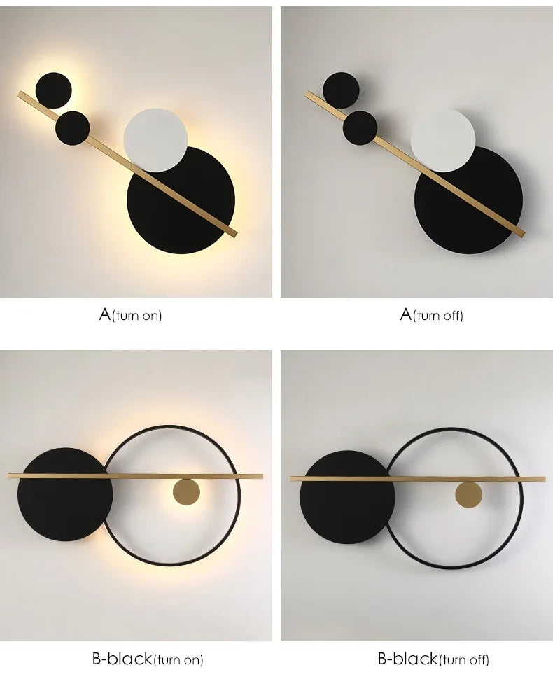Living Room Wall Lamp Decoration Light Luxury Circular Sofa Background Atmosphere Lighting Simple Modern Nordic Bedroom Lights