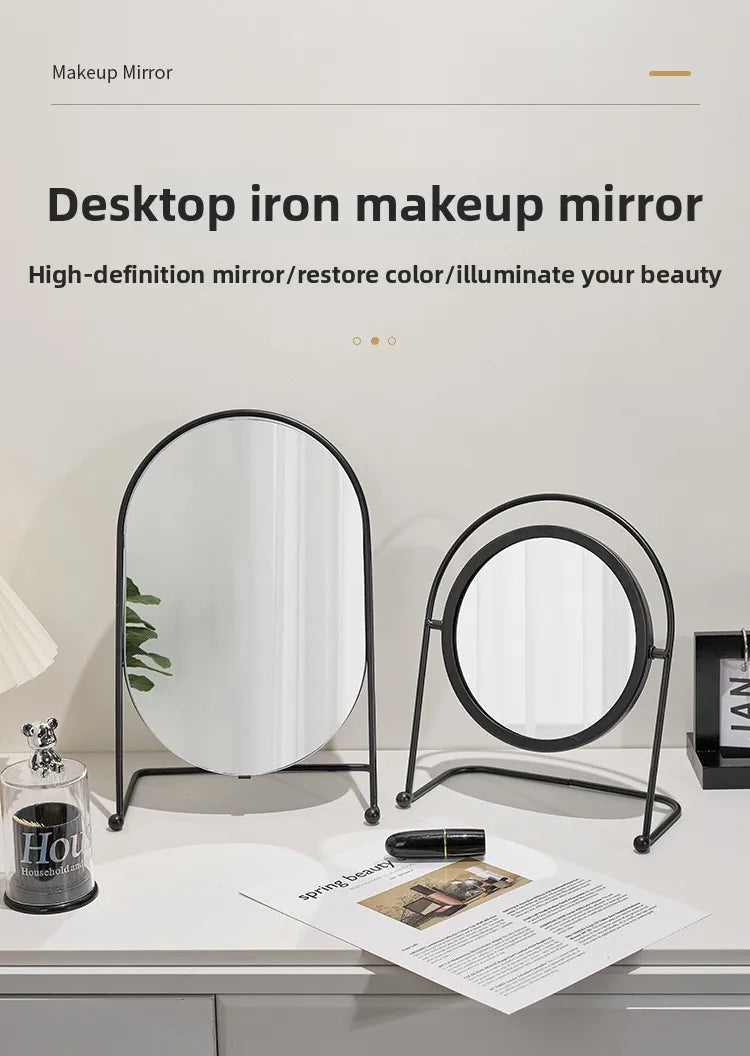 Bathroom Makeup Mirror Home Bedroom Desktop Countertop Vanity Mirror Dormitory Internet Celebrity Beauty Shower Mirror