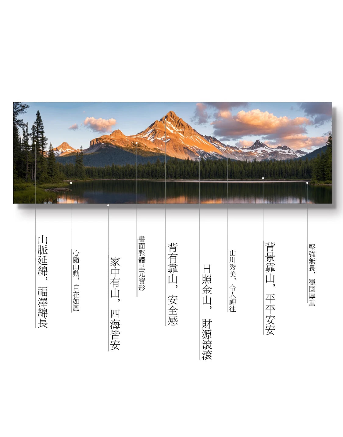 Living room long banner decorative painting atmospheric landscape painting sofa background wall