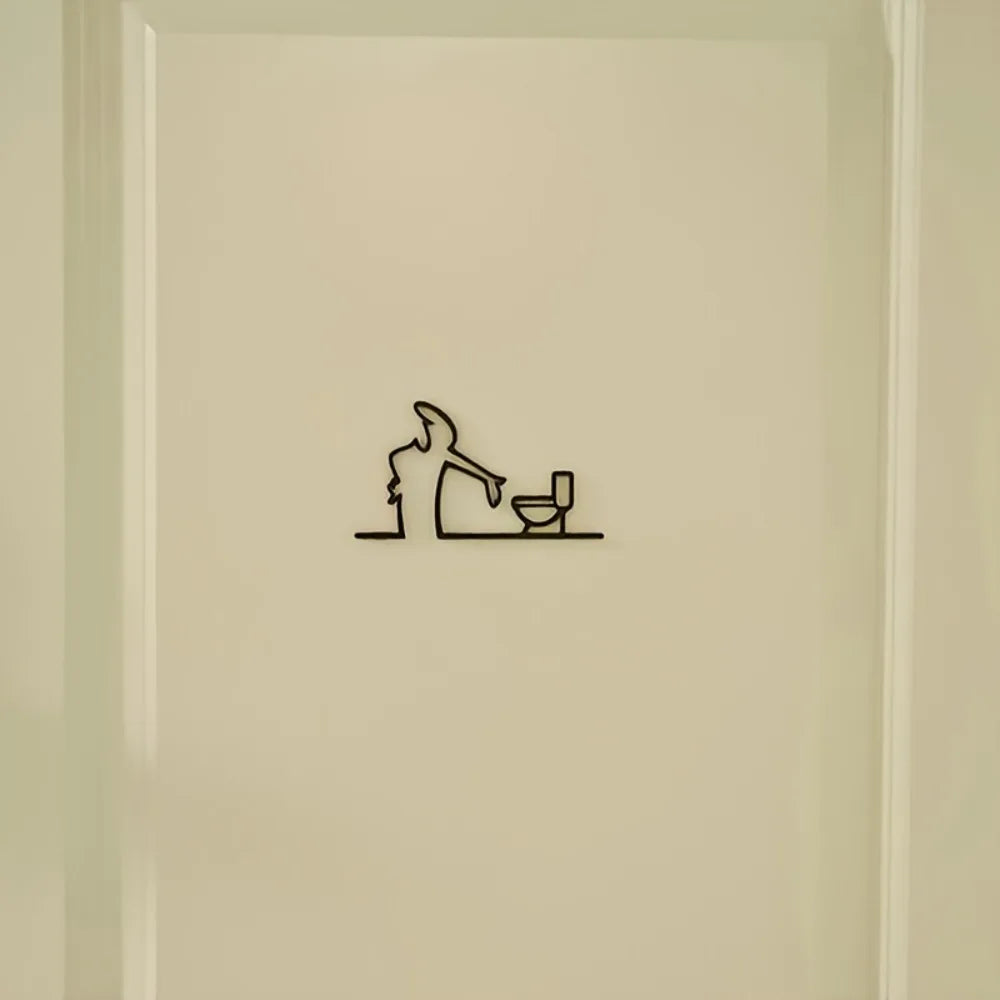 Bathroom Decor Home Decor Items Wall Art Modern Black Frame 2D Flat Metal High Quality Easy To Install With Predrilled Holes