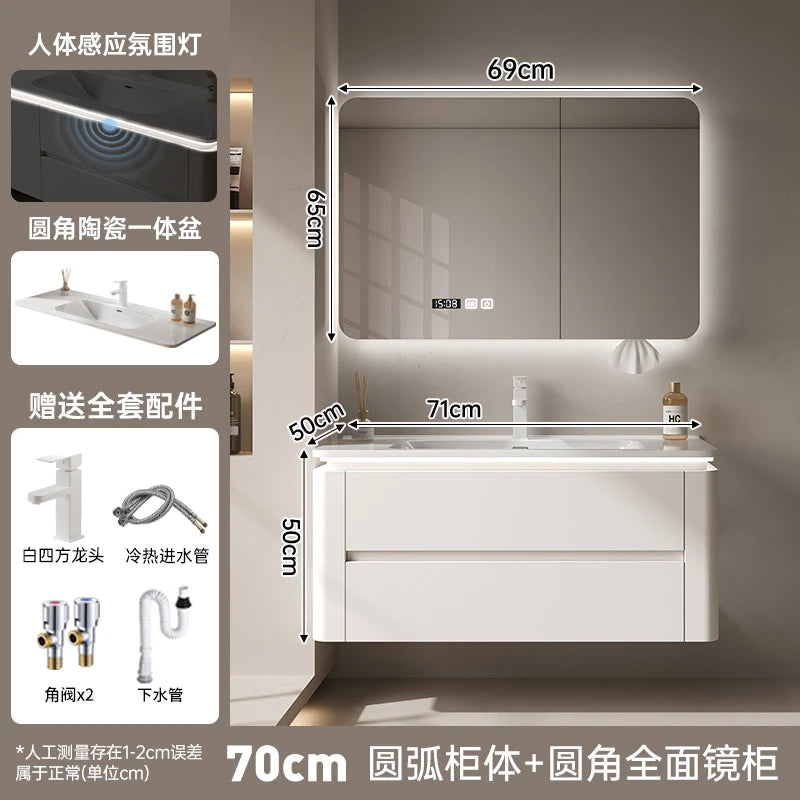Led Light Ensuite Bathroom Cabinet Basin Designs Mirror Shelves Bathroom Cabinets Shower Organizer Banyo Dolabi Home Furniture