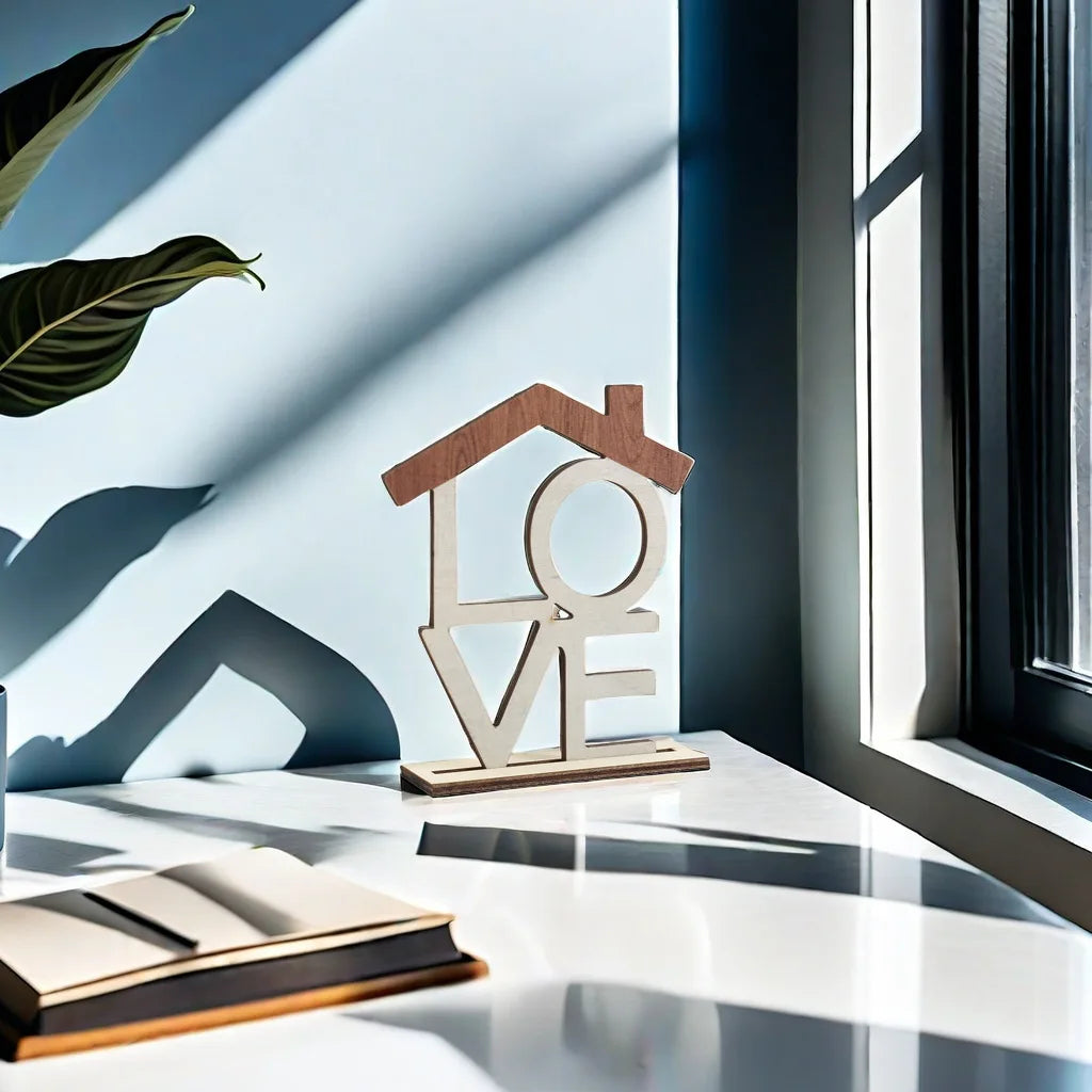 “HOME”Wooden Ornaments Wooden Crafts Desktop Counter Decorations Home Decor“LOVE” Accessories