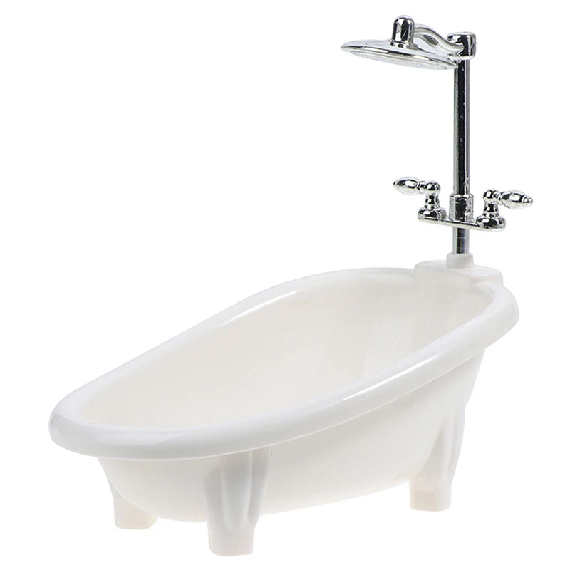 1/6 Dollhouse Miniatures Bathtub Furniture Bathroom Accessories For Doll House Decor Kids Pretend Toys Gift