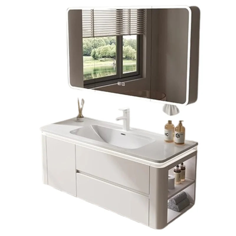 Led Light Ensuite Bathroom Cabinet Basin Designs Mirror Shelves Bathroom Cabinets Shower Organizer Banyo Dolabi Home Furniture